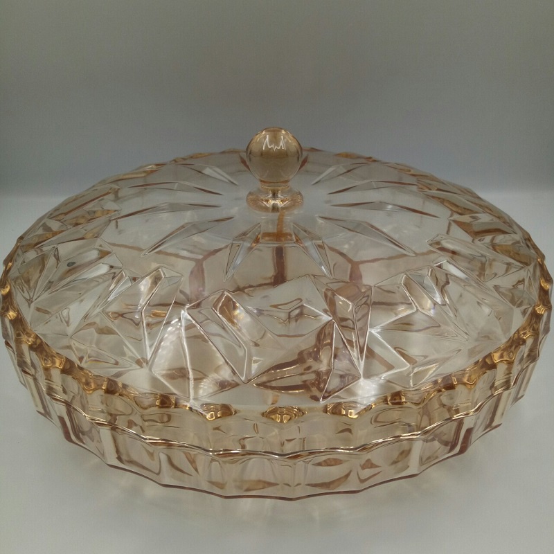 Khay đựng mứt, bánh kẹo, nhựa pha lê cao cấp 35 cm