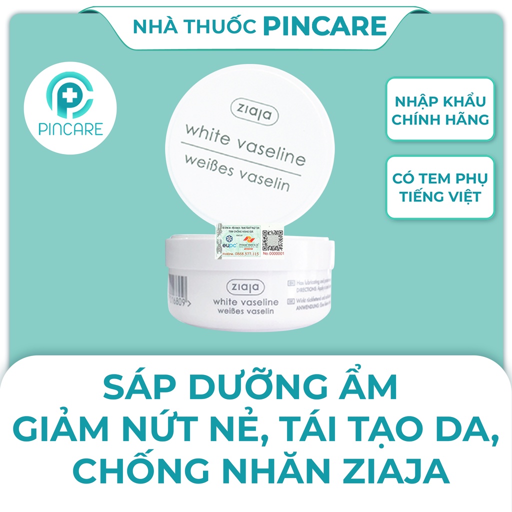Sáp dưỡng ẩm Vaseline tái tạo da - Ziaja White Vaseline 30ml - Hàng chính hãng - Nhà thuốc PinCare