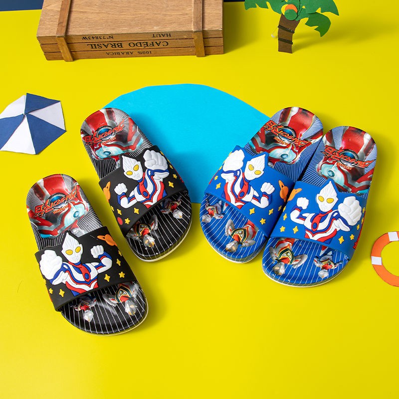 Dép 3D siêu nhân điện quang ultra cho bé trai đế in hình siêu sang chảnh cho bé trai êm chân bé