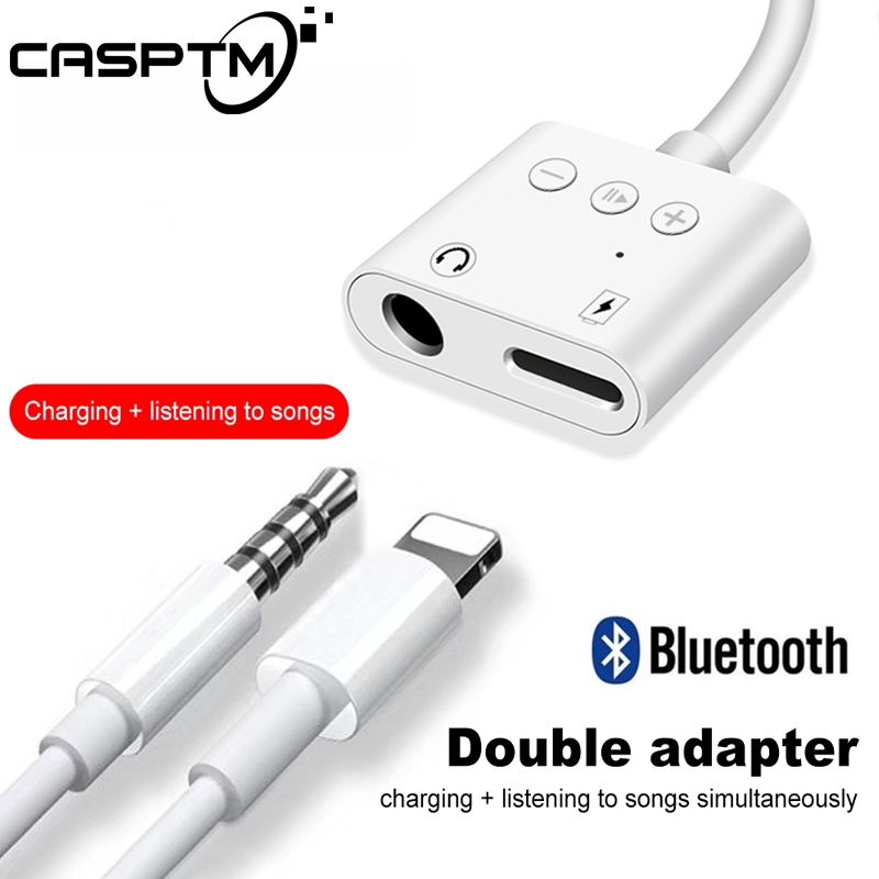 Cóc chuyển đổi cáp Lightning sang dây âm thanh 3.5mm hỗ trợ nút điều chỉnh