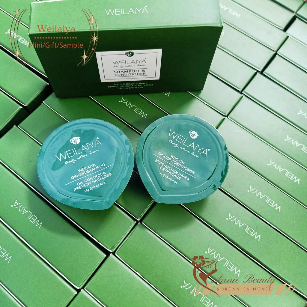 Dầu gội Weilaiya, dầu xả gừng giảm gàu, gãy rụng và kích thích mọc tóc, kiểm soát dầu giúp tóc suôn mượt, không bết dính