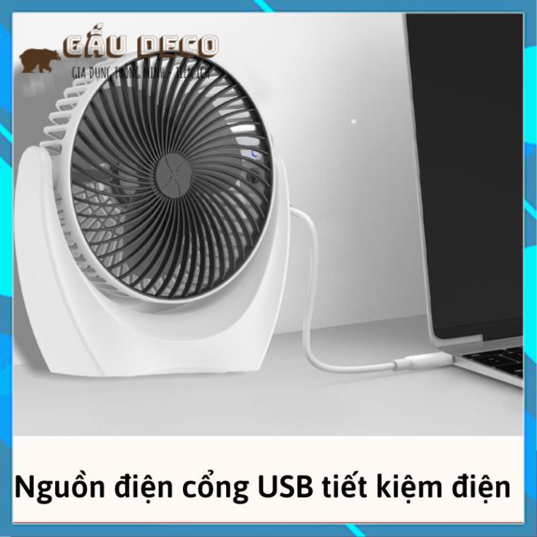 Quạt mini để bàn cổng USB di động, động cơ không tiếng ồn để phòng ngủ, xoay 120 độ