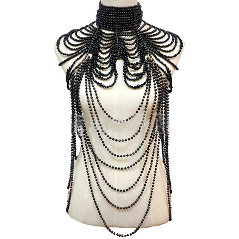 Áo Ngực Dây Xích Đeo Vai Đính Ngọc Trai Nhân Tạo Nhiều Lớp Cho Nữ YOIOI