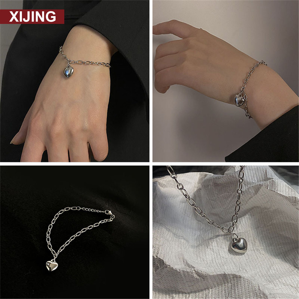 【COD】Vòng Tay Mặt Hình Trái Tim Thiết Kế Đơn Giản Thời Trang