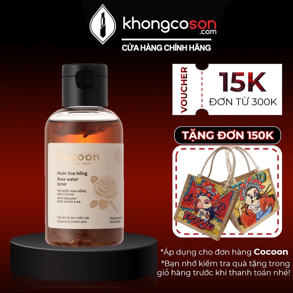 Toner Cocoon Nước Cân Bằng Hoa Hồng Cocoon With Organic Rose 140ml - Khongcoson