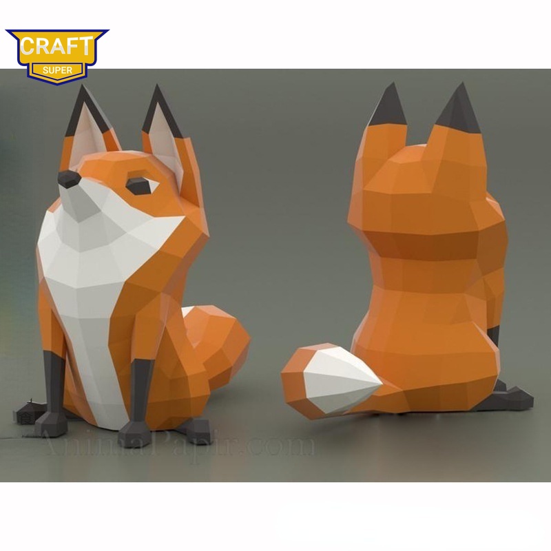 Đồ Chơi Mô Hình Chú Cáo Nhỏ 3D Bằng Giấy Làm Thủ Công Sáng Tạo Trang Trí Tường DIY