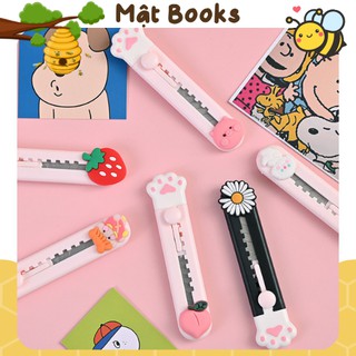 Dao rọc giấy, dao rọc giấy mini hình chân mèo dễ thương đính kèm hình cute