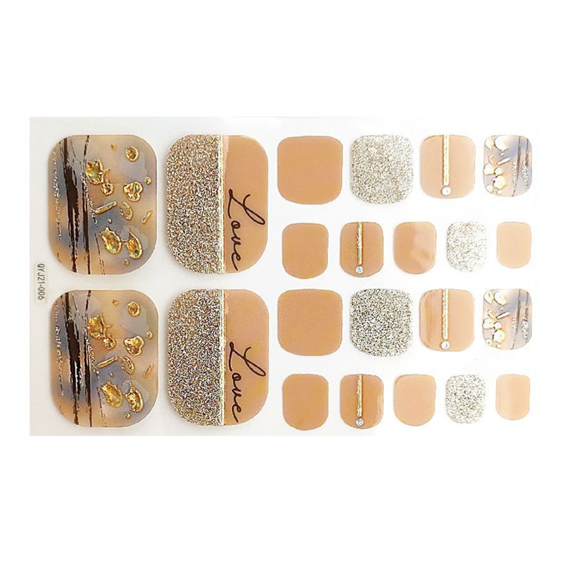 Miếng Dán Trang Trí Móng Chân Lấp Lánh Đầy Màu Sắc DIY Dành Cho Nữ