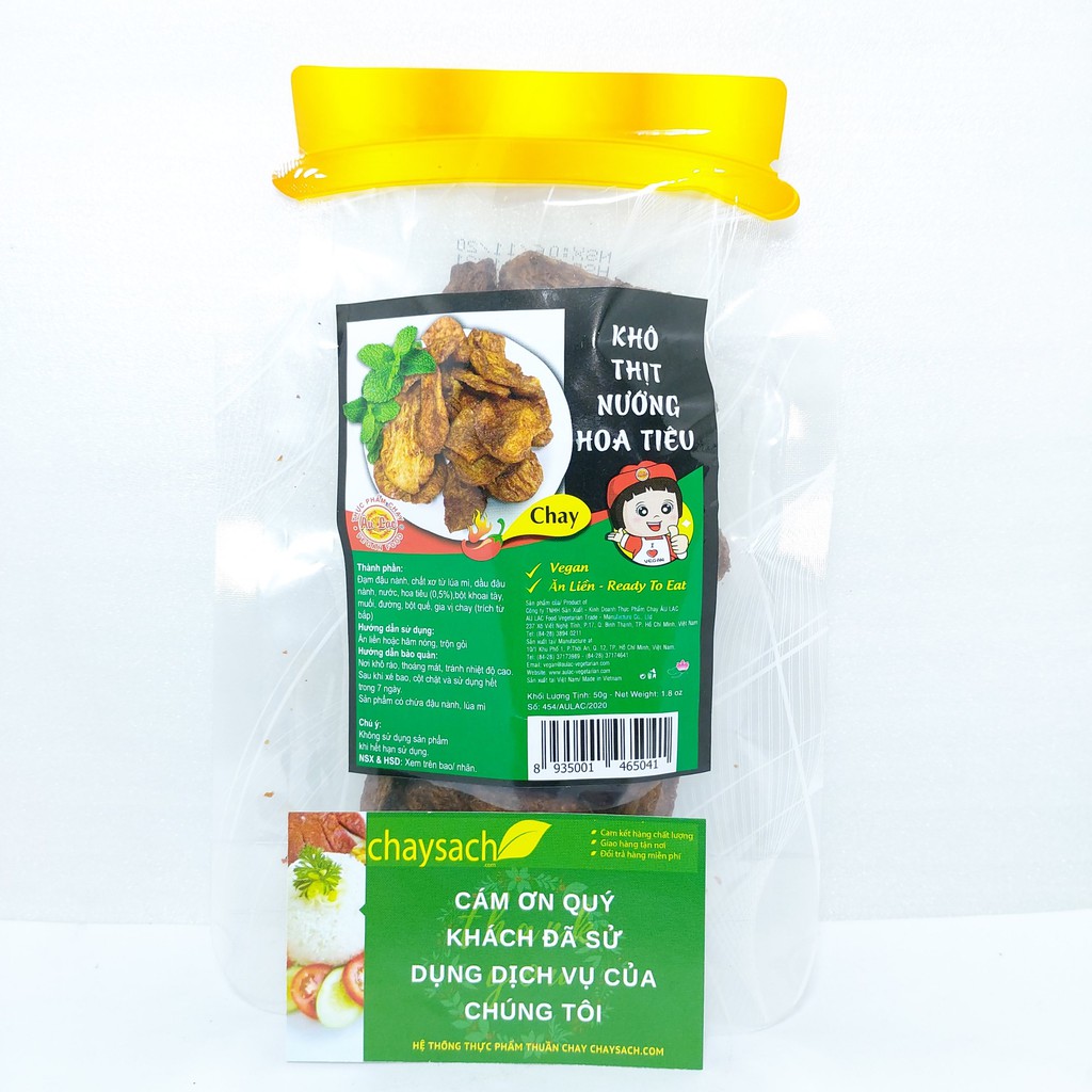 Khô Thịt Nướng Hoa Tiêu Chay Âu Lạc 50g - Chayhome - Thực Phẩm Chay