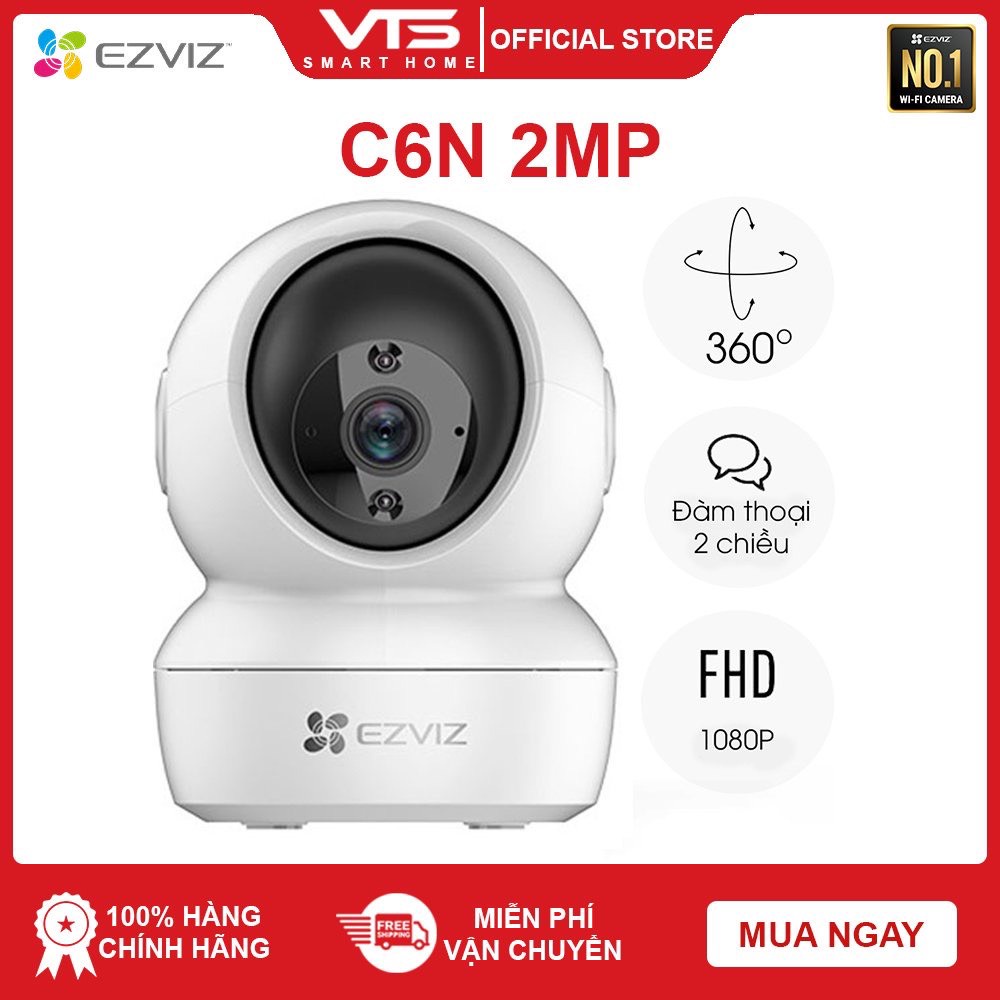 🔥 Camera Wifi C6N 2MP EZVIZ, Full HD 1080P Xoay 360 Độ, Đàm Thoại 2 Chiều - Phát Hiện Chuyển Động