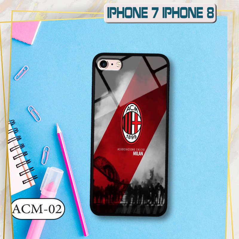 Ốp kính 3D iPhone 7/ 8 - in biểu tượng đội bóng