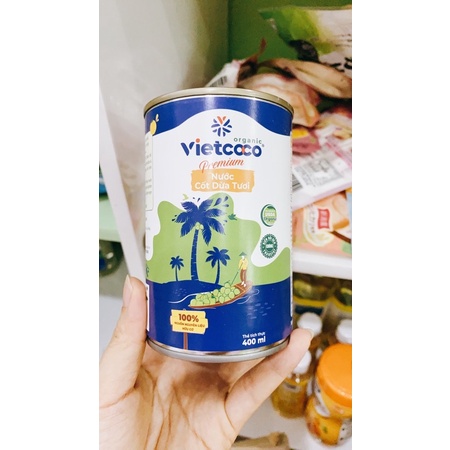 ( TRI ÂN KHÁCH HÀNG) Nước cốt dừa hữu cơ Vietcoco 400ml date 2023