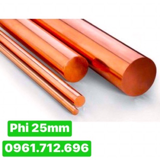Đồng đỏ thanh tròn đặc phi 25mm dài 50cm