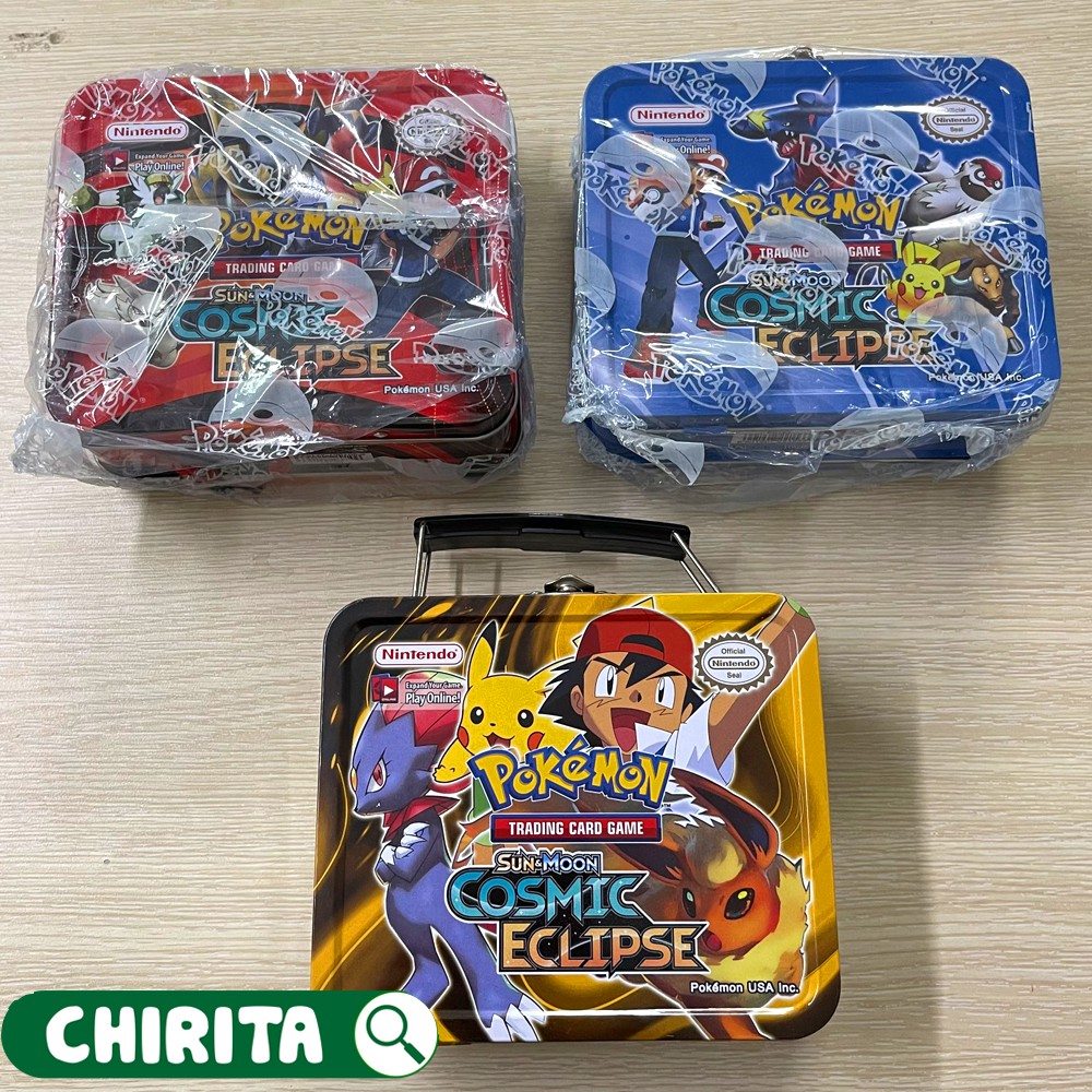 Bài POKEMON SUN MOON - Bộ Thẻ Bài Hộp Săt - Gồm 41 Lá - 3 Gói Bài Đặc Biệt - Đồ Chơi Trẻ Em Chirta