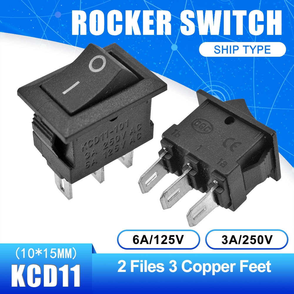 5PCS KCD11 2pin 3Pin ON-OFF 3A 250V 10*15MM Small Boat Rocker Switch 10x15 Snap-in Power Switch White Red and Black ON-OFF-ON | BigBuy360 - bigbuy360.vn