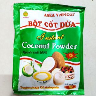 Bột cốt dừa gói 50g.