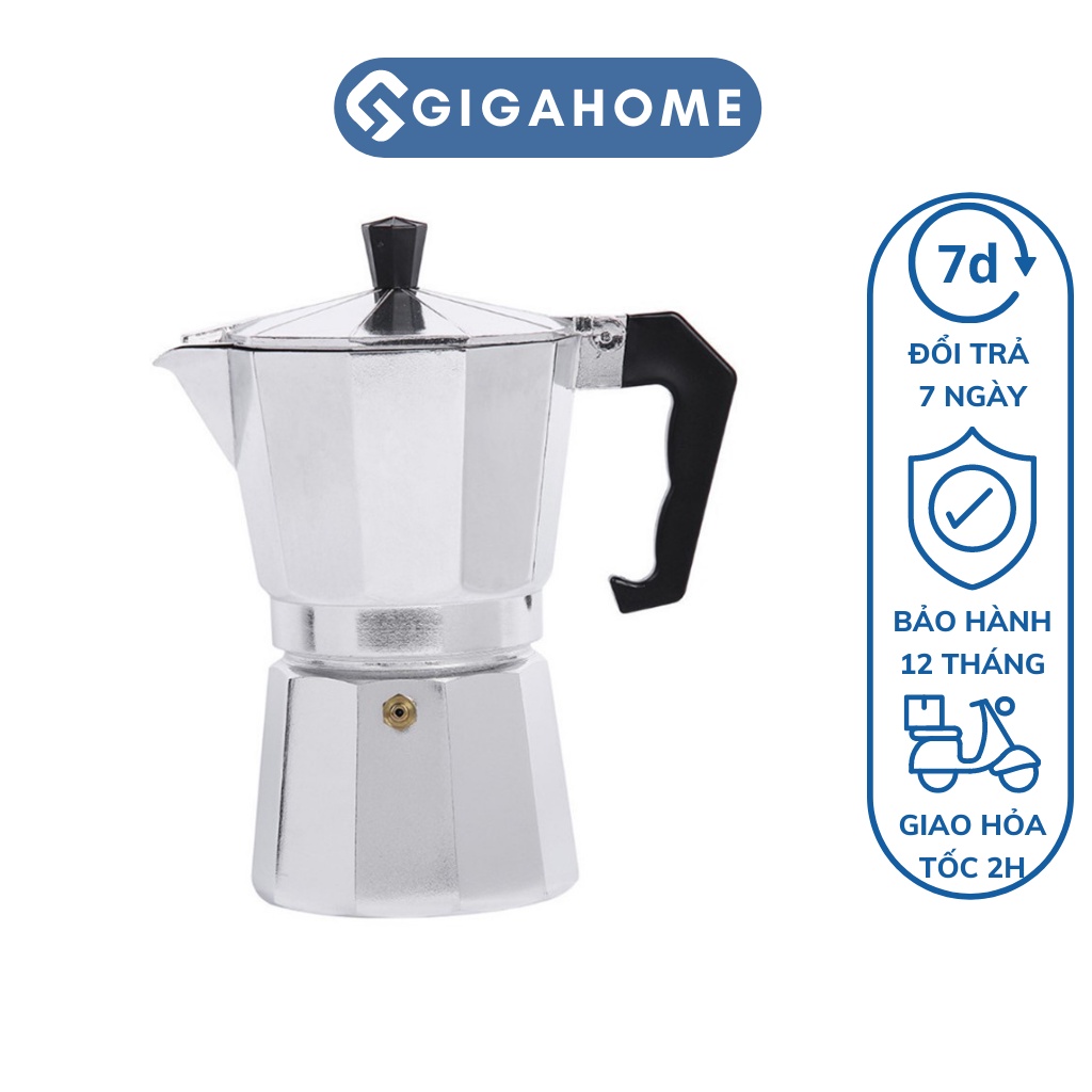 Ấm Pha Cà Phê Expresso GIGAHOME  6Cup Kiểu Ý  Tại Nhà Dung Tích 300ml 9346
