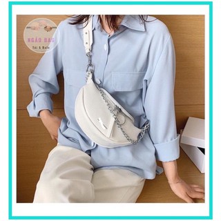 Túi bao tử da rắn túi bao tử đeo bụng đeo chéo viền xích cực hot