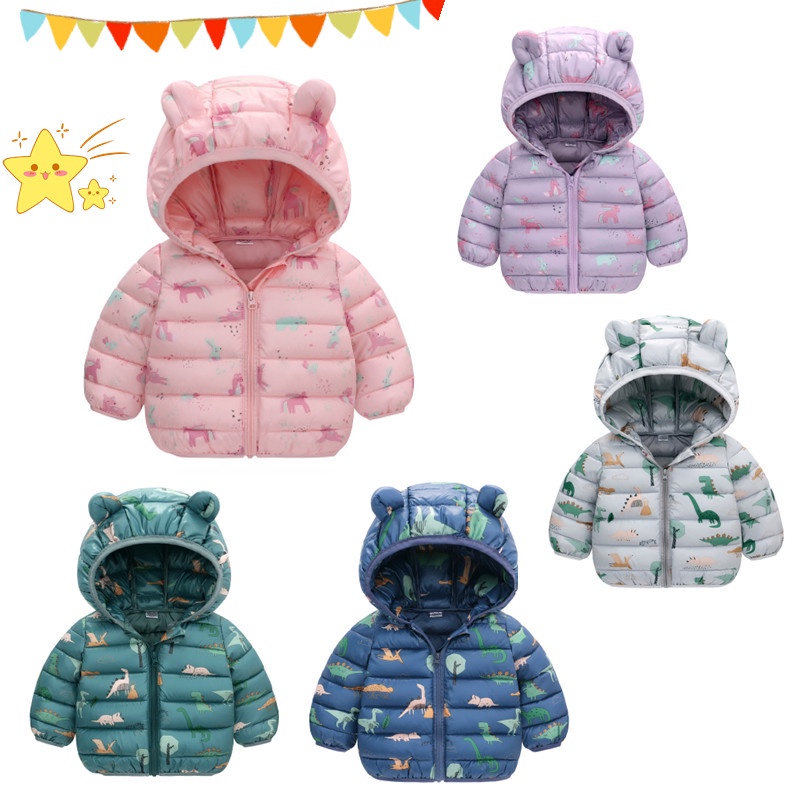 Áo khoác LUCKYCANDY cotton dày có mũ trùm đầu thời trang mùa đông cho bé 0-5 tuổi