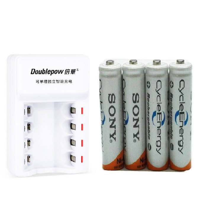 Bộ sạc tự ngắt và 4 pin Sony 4600mah K11SN