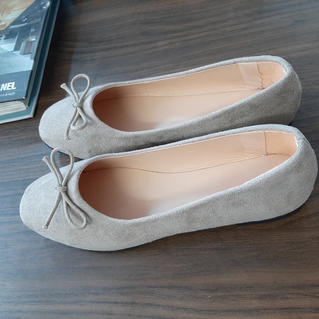 [Rẻ vô đối] Giày bệt nữ da lộn đính nơ xinh Hàn Quốc siêu hot 2020 | BigBuy360 - bigbuy360.vn