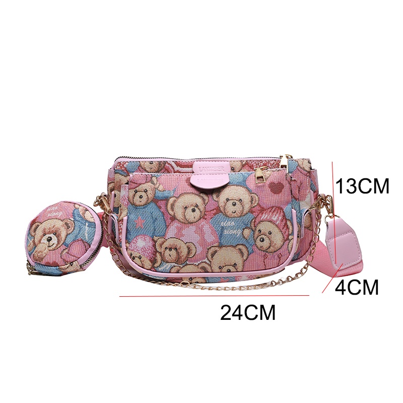 Túi Đeo Chéo Mini Hình Gấu Dễ Thương Cho Nữ