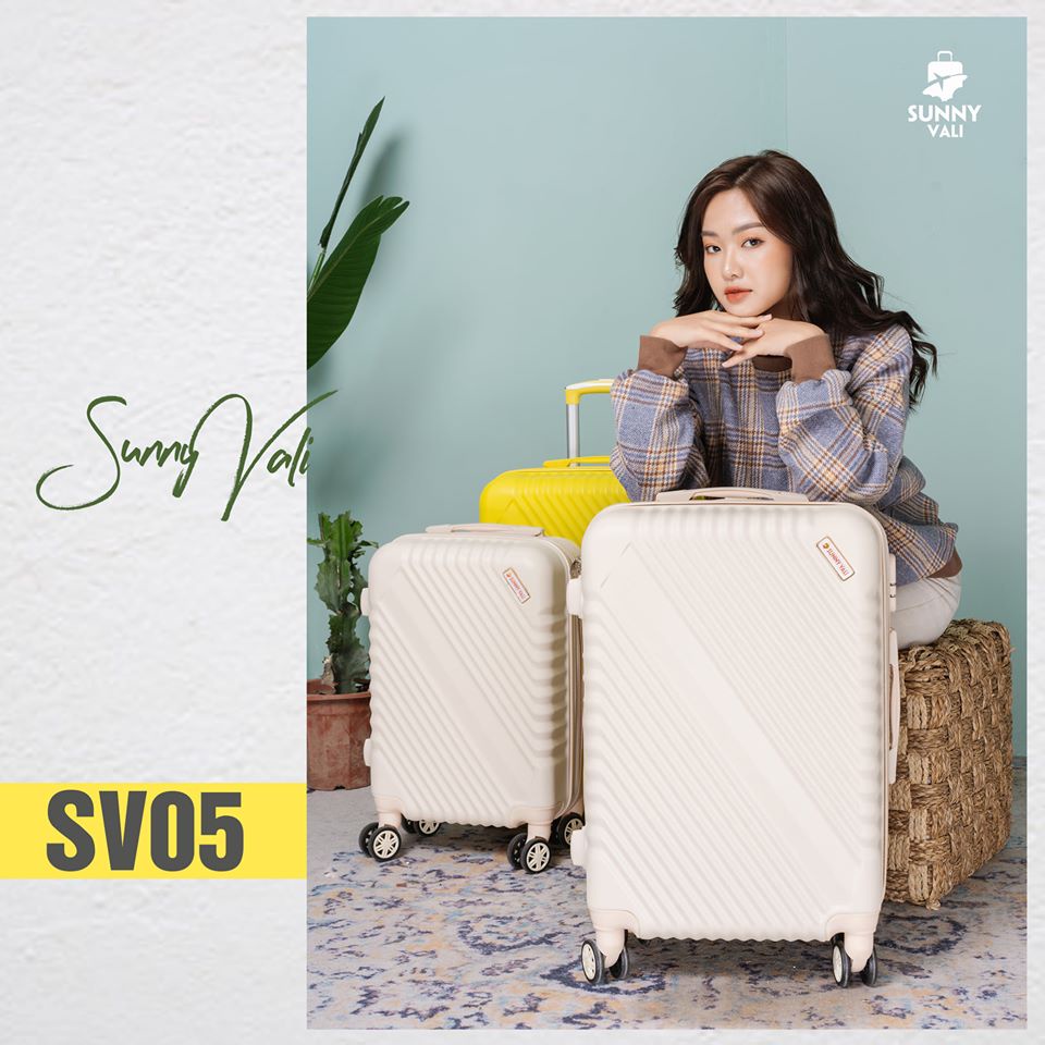 Vali kéo du lịch SUNNY SV05 size 20 - nhựa dẻo ABS, khóa số an toàn