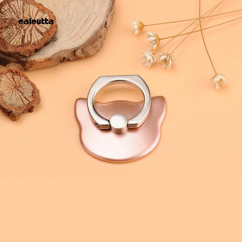 CAL_Cute Cat Head Universal Phone Finger Grip Ring Stand Holder for iPhone Samsung