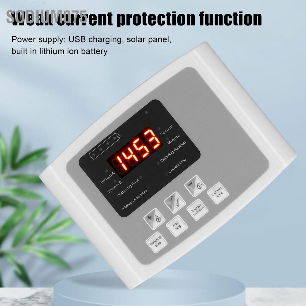 Có thể bán buôn Hệ thống tưới cây tự động Thời gian nước Năng lượng mặt trời Sạc USB Máy bơm đơn Thiết bị hoa Hàng giao ngay Sodium075