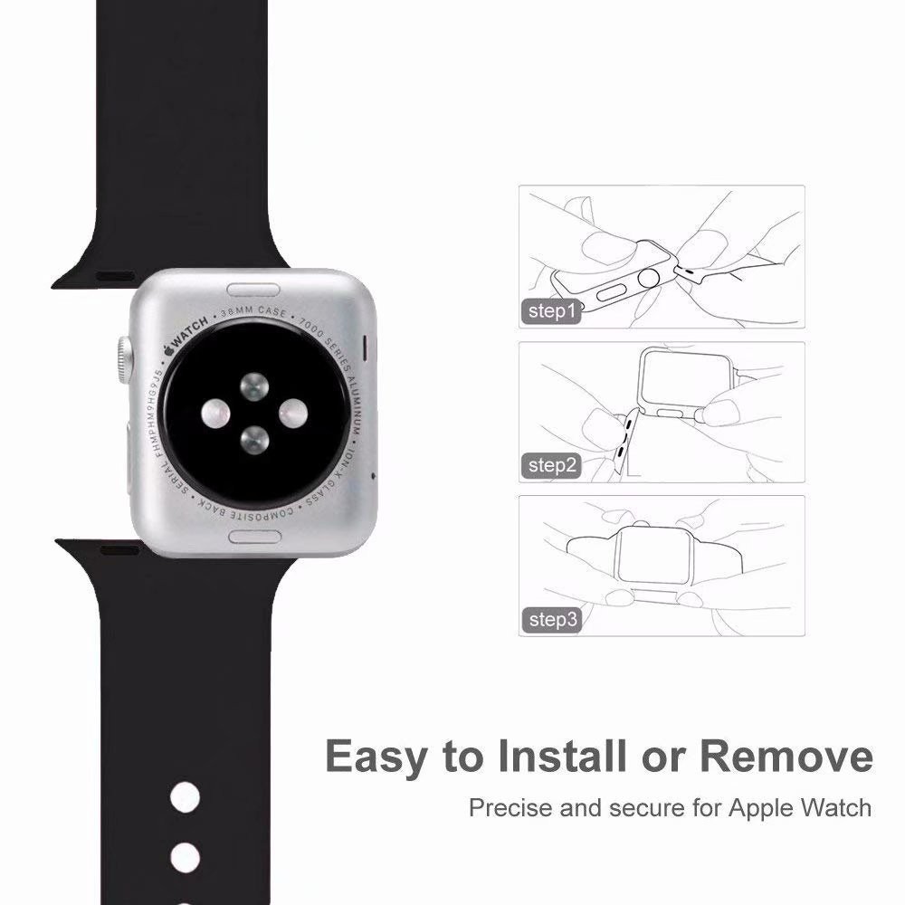 Dây đeo silicon mềm cho đồng hồ thông minh Apple Watch series4 / 3 / 2 / 1 ( 38 / 40 / 42 / 44mm ) for iwatch4 3 2 1