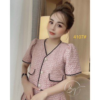 4107. áo xốp cài khuy tay ngắn