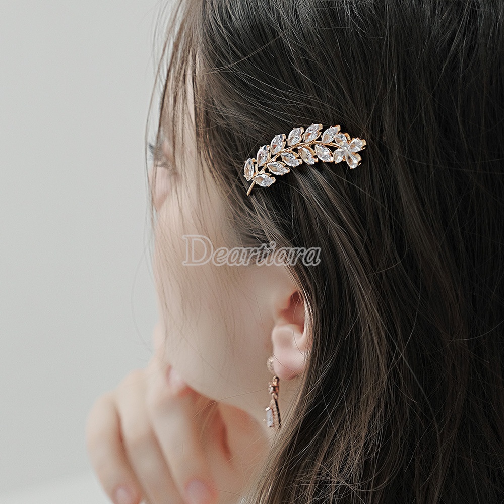 Kẹp Tóc Kim Loại Đính Đá Thời Trang Cho Nữ