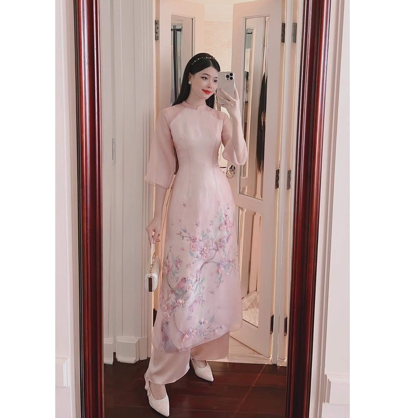 Áo Dài Cách Tân Nhược Vũ Đính Kết Cao Cấp