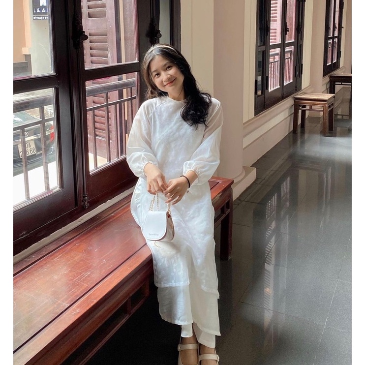 Áo dài cách tân hoa nhí