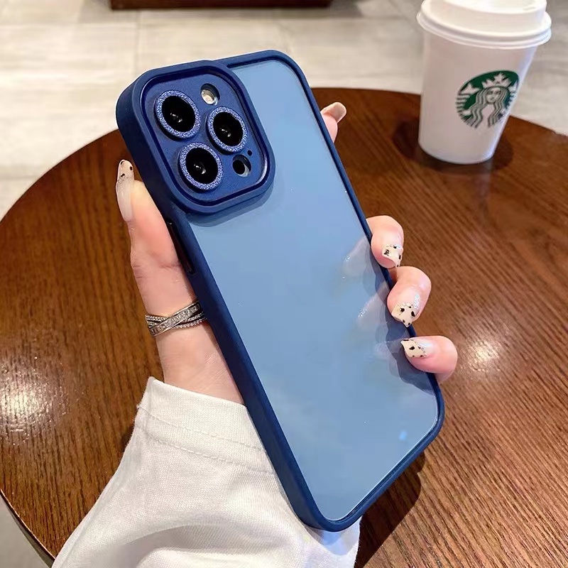 Ốp Điện Thoại acrylic Cứng Trong Suốt Phối Kim Tuyến Hình Tròn Cho compatible for iPhone 13 pro max 12 pro max 11 pro max case