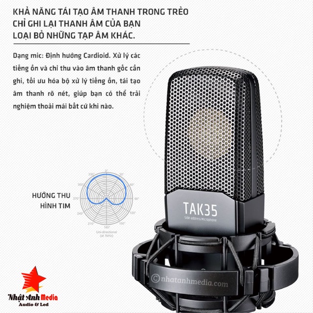 Mic Thu Âm Livestream Cao Cấp Takstar TAK35 Chính Hãng Kiểu dáng sang trọng bảo hành 2 năm