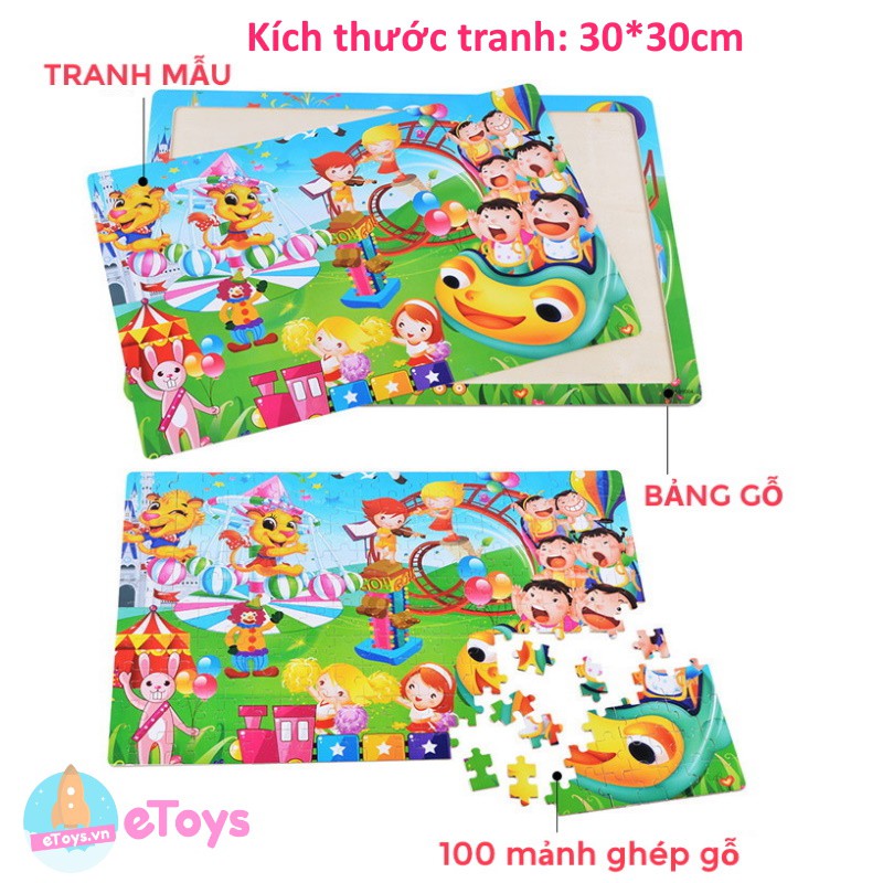 Xếp hình cho bé 100 mảnh ghép bằng gỗ hình Đội chó cứu hộ ETOYS