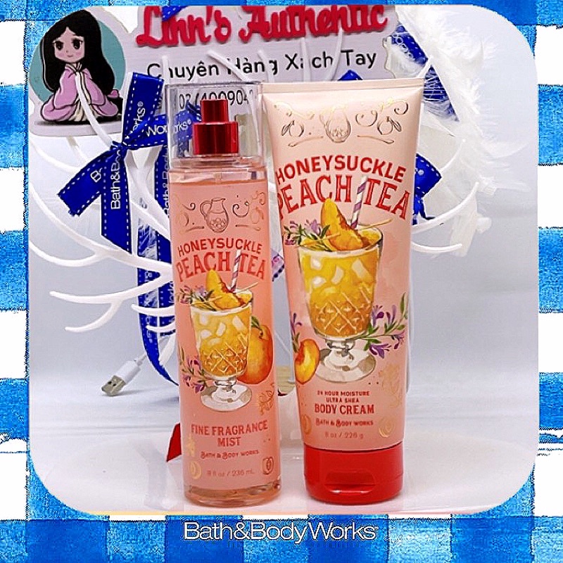 HONEYSUCKLE PEACH TEA - Xịt Thơm Dưỡng Thể Toàn Thân Body Mist Bath & Body Works Usa