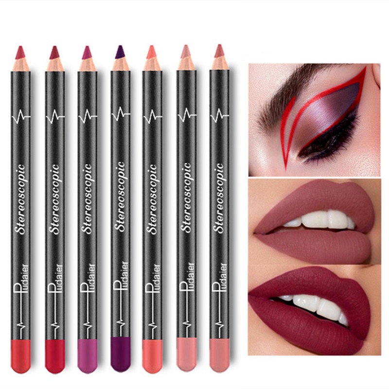 Set 6 Chì Kẻ Viền Môi Lâu Trôi Màu Sắc Tự Nhiên Không Thấm Nước Và Mồ Hôi