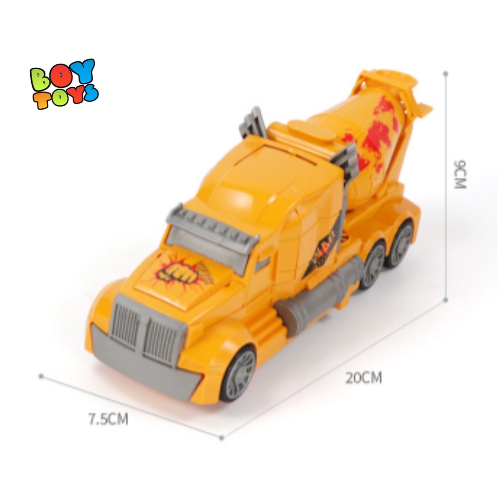 Đồ chơi mô hình xe trộn bê tông biến hình Robot 2 trong 1, tự động tránh vật cản cực thú vị cho bé