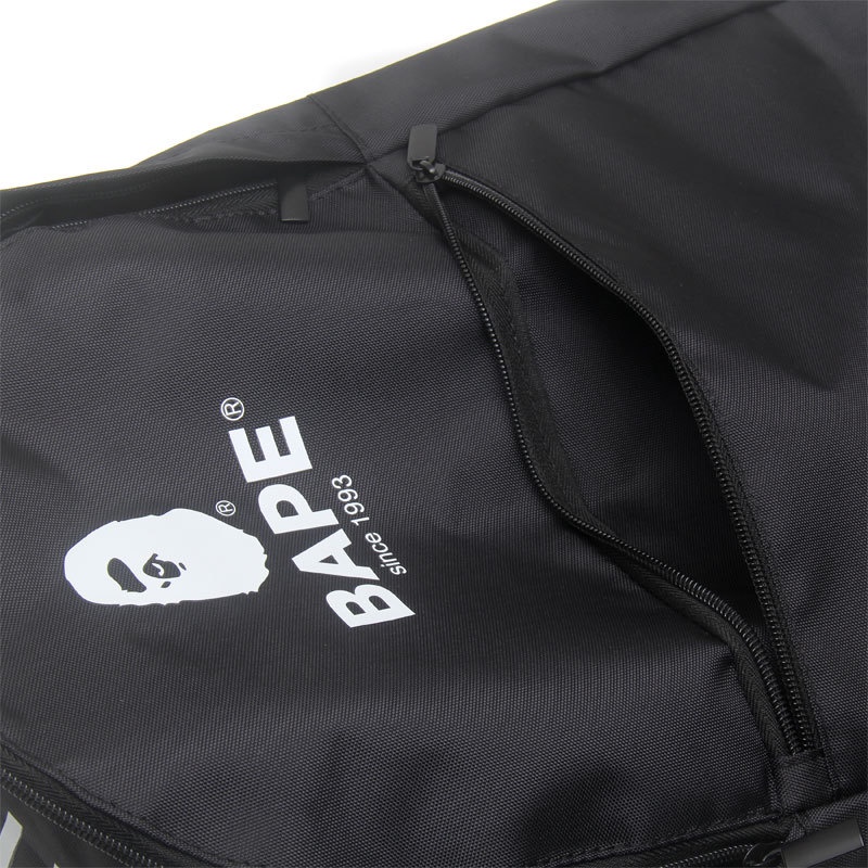 Balo Bape Black, A Bathing Ape Backpack, Chất liệu Polyester chống nước, size 28x42 DuSo.LuxuryStreetwear