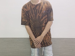 Champion small logo brown tie dye waxed