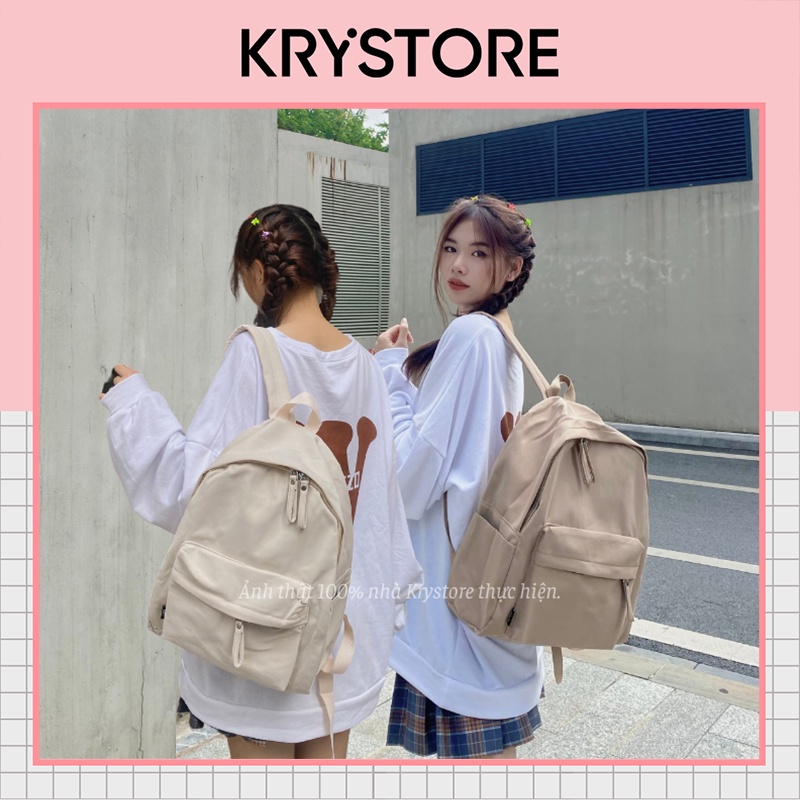 Balo nữ đi học  Begic Bakcpack chất CANVAS chống nước size 38x30cm BL04