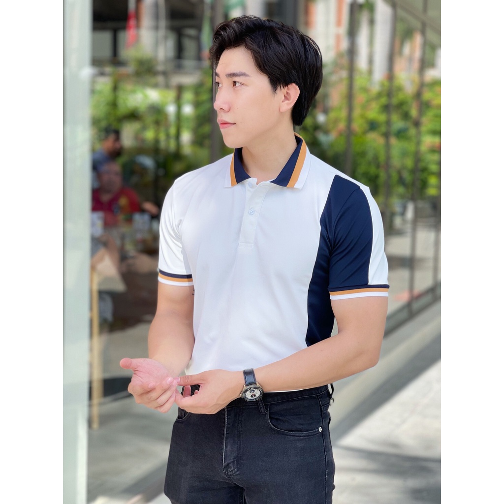 Áo thun polo nam PHỐI cao cấp cổ bẻ vải cá sấu cực đẹp size VNXK