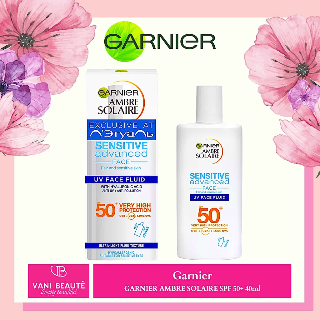 Kem chống nắng Garnier Ambre Solaire Ultra-Light Sensitive Face Fluid SPF50+ 40ml