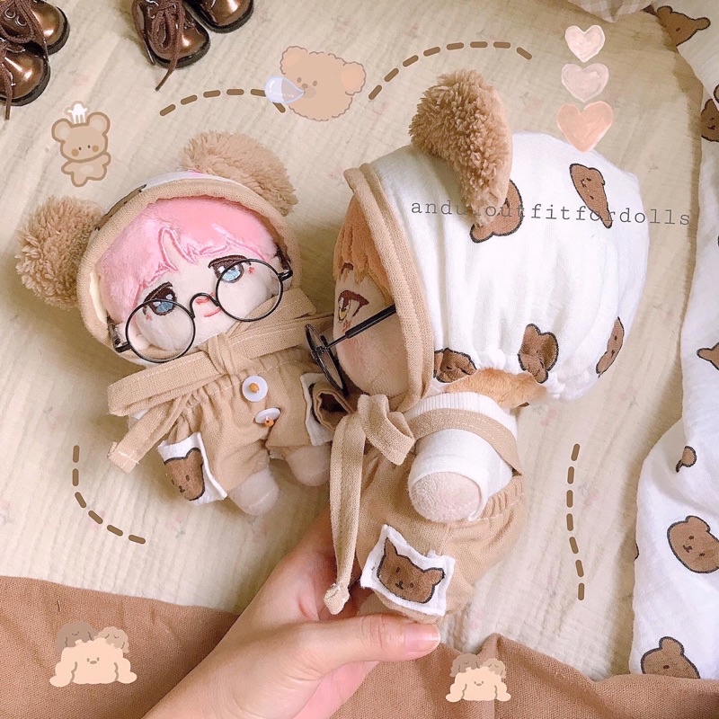 Set đồ BABY BEAR outfit cho doll 10- 15-20-idv,