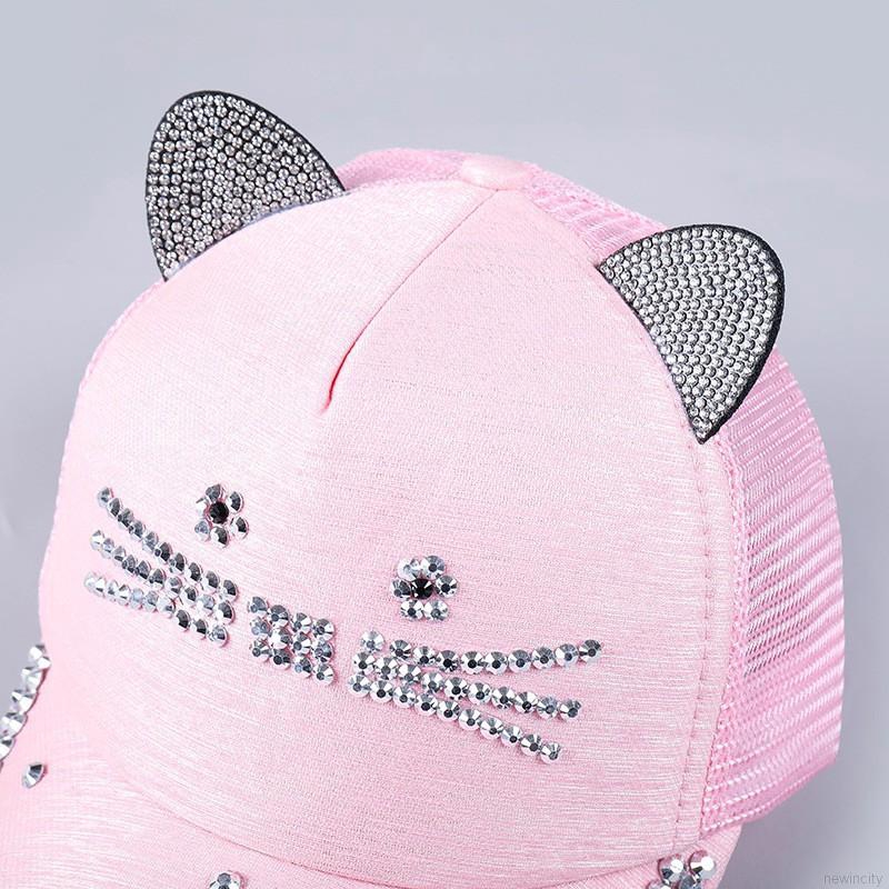 Mũ lưỡi trai bóng chày hình mèo dễ thương cho bé