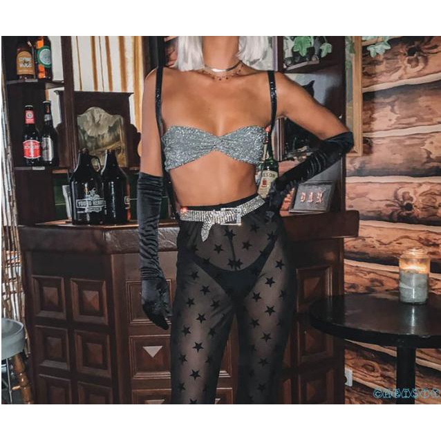 Thắt lưng đính kim tuyến lấp lánh thời trang dài 120cm cao cấp cho nữ