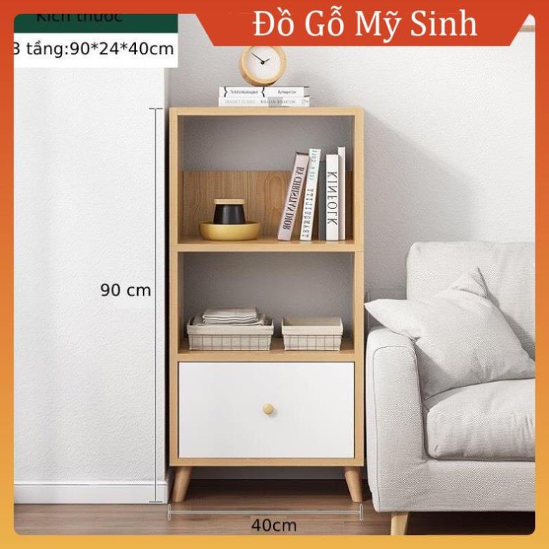 Kệ gỗ tủ Trang Trí Kệ sách gỗ MDF 3 tầng kê phòng ngủ khách, Đồ gỗ Mỹ Sinh cao cấp