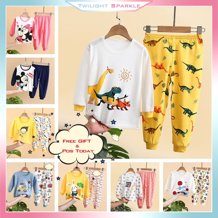 Bộ Đồ Ngủ Pijama 2 Món In Họa Tiết Hoạt Hình Cho Bé Trai